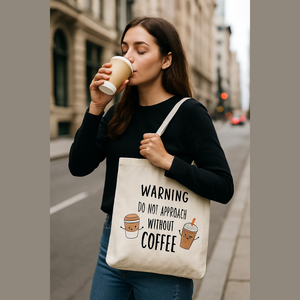 ($7) Cream Coffee Tote Bag